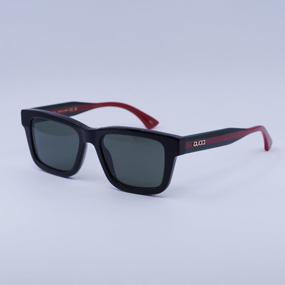 🕶️ New Gucci GG1869S 001 Sunglasses - Shiny Black/Green/Red Frame